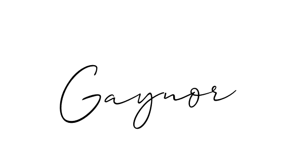 How to make Gaynor name signature. Use Allison_Script style for creating short signs online. This is the latest handwritten sign. Gaynor signature style 2 images and pictures png