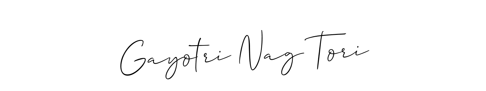 It looks lik you need a new signature style for name Gayotri Nag Tori. Design unique handwritten (Allison_Script) signature with our free signature maker in just a few clicks. Gayotri Nag Tori signature style 2 images and pictures png