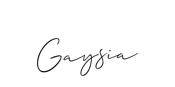 Use a signature maker to create a handwritten signature online. With this signature software, you can design (Allison_Script) your own signature for name Gaysia. Gaysia signature style 2 images and pictures png