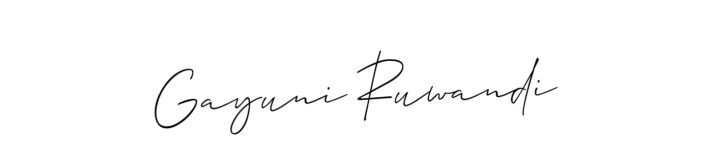 Best and Professional Signature Style for Gayuni Ruwandi. Allison_Script Best Signature Style Collection. Gayuni Ruwandi signature style 2 images and pictures png