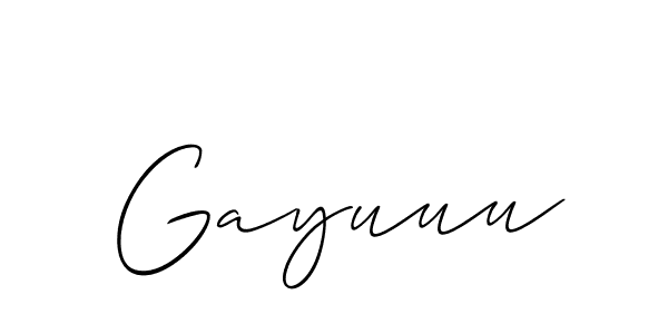 How to Draw Gayuuu signature style? Allison_Script is a latest design signature styles for name Gayuuu. Gayuuu signature style 2 images and pictures png