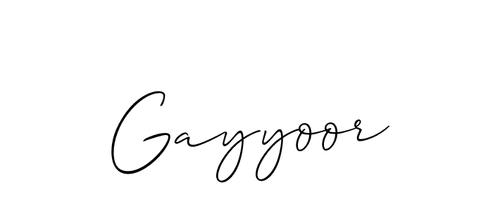 Also we have Gayyoor name is the best signature style. Create professional handwritten signature collection using Allison_Script autograph style. Gayyoor signature style 2 images and pictures png