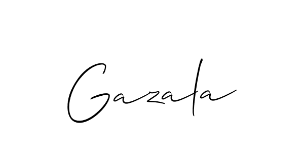 Allison_Script is a professional signature style that is perfect for those who want to add a touch of class to their signature. It is also a great choice for those who want to make their signature more unique. Get Gazala name to fancy signature for free. Gazala signature style 2 images and pictures png