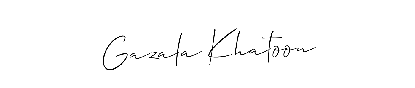 Use a signature maker to create a handwritten signature online. With this signature software, you can design (Allison_Script) your own signature for name Gazala Khatoon. Gazala Khatoon signature style 2 images and pictures png