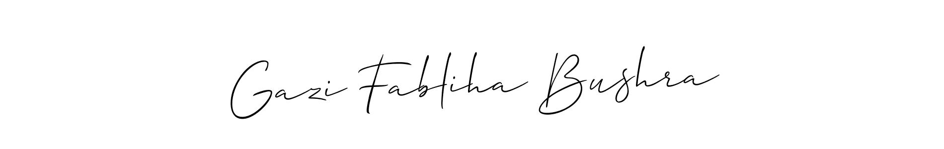 This is the best signature style for the Gazi Fabliha Bushra name. Also you like these signature font (Allison_Script). Mix name signature. Gazi Fabliha Bushra signature style 2 images and pictures png