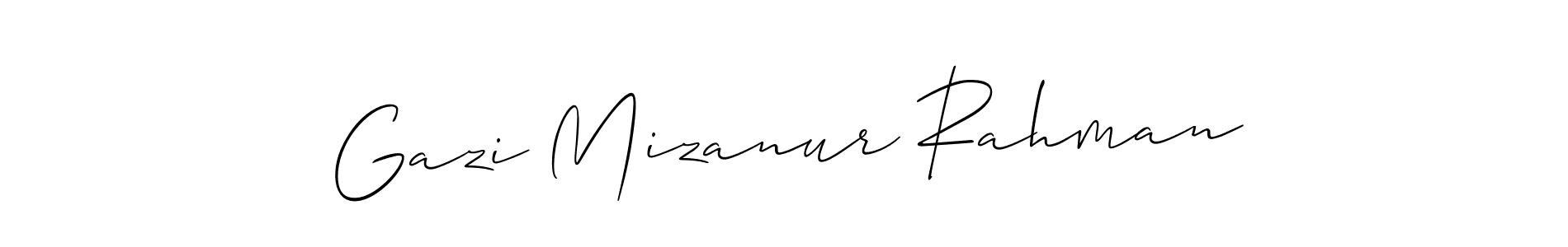 Make a short Gazi Mizanur Rahman signature style. Manage your documents anywhere anytime using Allison_Script. Create and add eSignatures, submit forms, share and send files easily. Gazi Mizanur Rahman signature style 2 images and pictures png