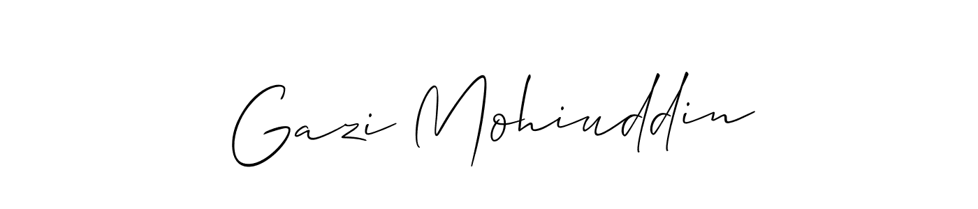 Design your own signature with our free online signature maker. With this signature software, you can create a handwritten (Allison_Script) signature for name Gazi Mohiuddin. Gazi Mohiuddin signature style 2 images and pictures png