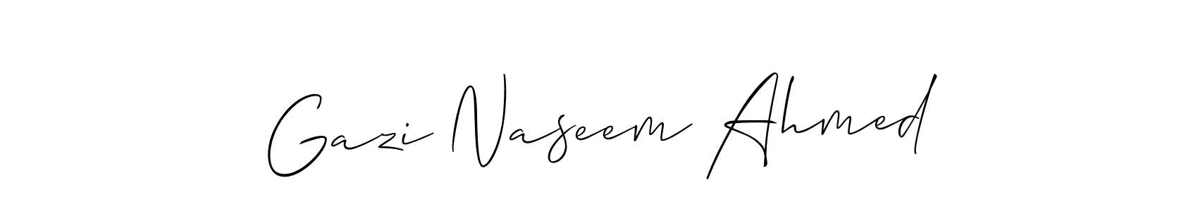 Design your own signature with our free online signature maker. With this signature software, you can create a handwritten (Allison_Script) signature for name Gazi Naseem Ahmed. Gazi Naseem Ahmed signature style 2 images and pictures png