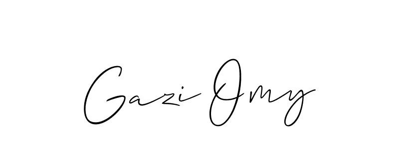 Create a beautiful signature design for name Gazi Omy. With this signature (Allison_Script) fonts, you can make a handwritten signature for free. Gazi Omy signature style 2 images and pictures png