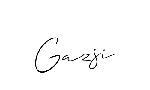 Use a signature maker to create a handwritten signature online. With this signature software, you can design (Allison_Script) your own signature for name Gazsi. Gazsi signature style 2 images and pictures png