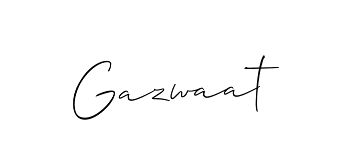 Design your own signature with our free online signature maker. With this signature software, you can create a handwritten (Allison_Script) signature for name Gazwaat. Gazwaat signature style 2 images and pictures png