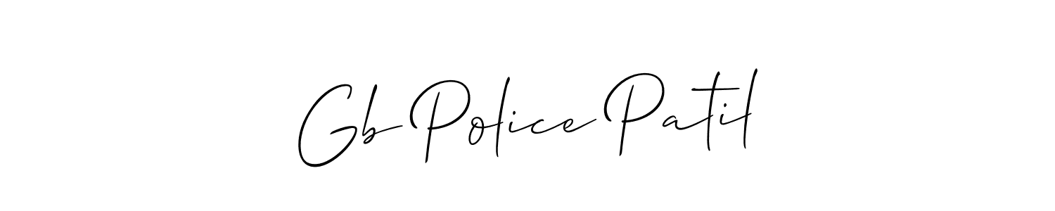 Also You can easily find your signature by using the search form. We will create Gb Police Patil name handwritten signature images for you free of cost using Allison_Script sign style. Gb Police Patil signature style 2 images and pictures png
