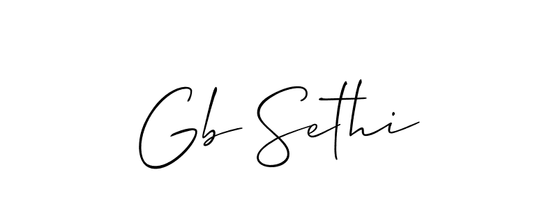 Design your own signature with our free online signature maker. With this signature software, you can create a handwritten (Allison_Script) signature for name Gb Sethi. Gb Sethi signature style 2 images and pictures png