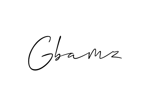 It looks lik you need a new signature style for name Gbamz. Design unique handwritten (Allison_Script) signature with our free signature maker in just a few clicks. Gbamz signature style 2 images and pictures png