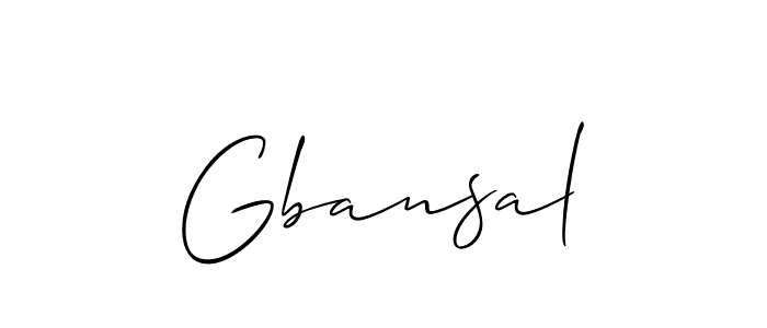 How to make Gbansal name signature. Use Allison_Script style for creating short signs online. This is the latest handwritten sign. Gbansal signature style 2 images and pictures png