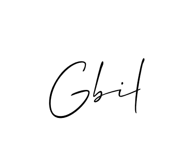 Use a signature maker to create a handwritten signature online. With this signature software, you can design (Allison_Script) your own signature for name Gbil. Gbil signature style 2 images and pictures png