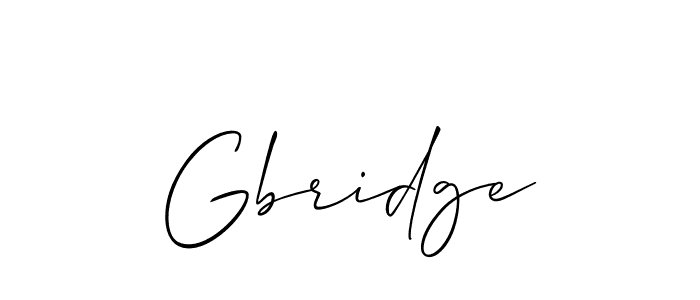 Design your own signature with our free online signature maker. With this signature software, you can create a handwritten (Allison_Script) signature for name Gbridge. Gbridge signature style 2 images and pictures png