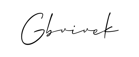 Discover the perfect balance of readability and style for Gbvivek with Allison_Script font. Create your dream signature today. Gbvivek signature style 2 images and pictures png