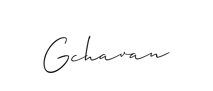 How to make Gchavan signature? Allison_Script is a professional autograph style. Create handwritten signature for Gchavan name. Gchavan signature style 2 images and pictures png