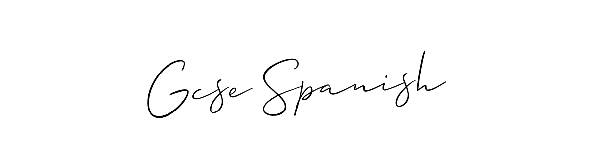 Gcse Spanish stylish signature style. Best Handwritten Sign (Allison_Script) for my name. Handwritten Signature Collection Ideas for my name Gcse Spanish. Gcse Spanish signature style 2 images and pictures png