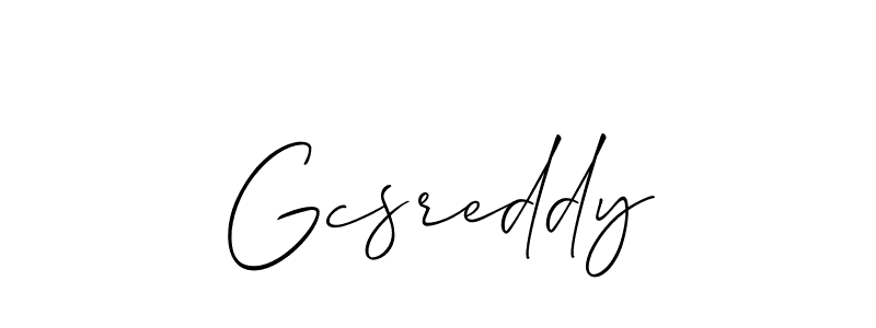 Also we have Gcsreddy name is the best signature style. Create professional handwritten signature collection using Allison_Script autograph style. Gcsreddy signature style 2 images and pictures png