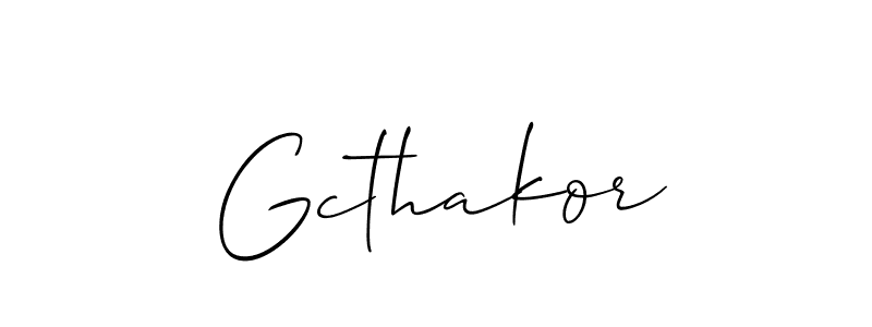 It looks lik you need a new signature style for name Gcthakor. Design unique handwritten (Allison_Script) signature with our free signature maker in just a few clicks. Gcthakor signature style 2 images and pictures png