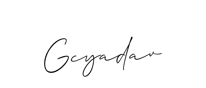 How to make Gcyadav name signature. Use Allison_Script style for creating short signs online. This is the latest handwritten sign. Gcyadav signature style 2 images and pictures png