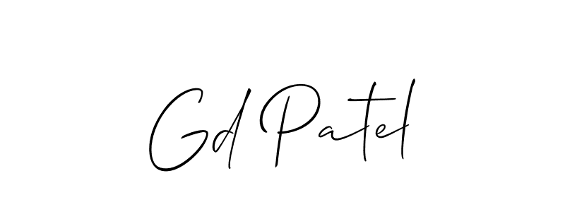 Design your own signature with our free online signature maker. With this signature software, you can create a handwritten (Allison_Script) signature for name Gd Patel. Gd Patel signature style 2 images and pictures png