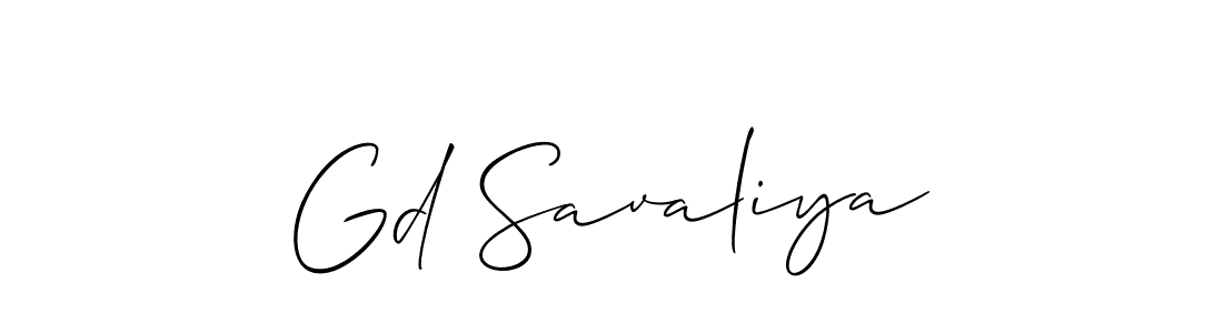 Make a short Gd Savaliya signature style. Manage your documents anywhere anytime using Allison_Script. Create and add eSignatures, submit forms, share and send files easily. Gd Savaliya signature style 2 images and pictures png