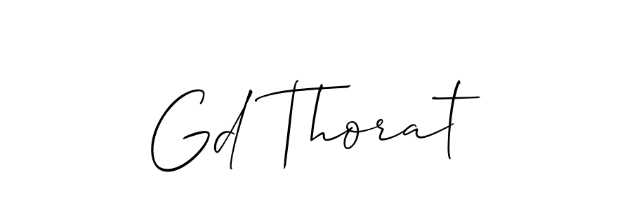 It looks lik you need a new signature style for name Gd Thorat. Design unique handwritten (Allison_Script) signature with our free signature maker in just a few clicks. Gd Thorat signature style 2 images and pictures png