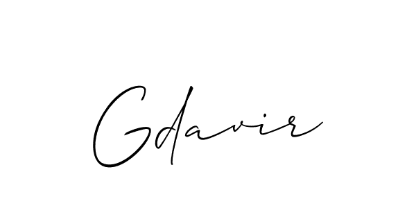 How to make Gdavir name signature. Use Allison_Script style for creating short signs online. This is the latest handwritten sign. Gdavir signature style 2 images and pictures png