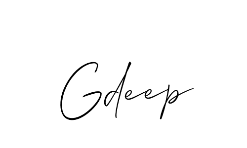 Best and Professional Signature Style for Gdeep. Allison_Script Best Signature Style Collection. Gdeep signature style 2 images and pictures png