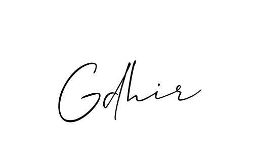 Also You can easily find your signature by using the search form. We will create Gdhir name handwritten signature images for you free of cost using Allison_Script sign style. Gdhir signature style 2 images and pictures png