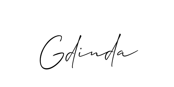 Create a beautiful signature design for name Gdinda. With this signature (Allison_Script) fonts, you can make a handwritten signature for free. Gdinda signature style 2 images and pictures png
