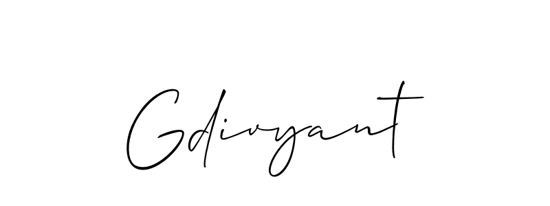Use a signature maker to create a handwritten signature online. With this signature software, you can design (Allison_Script) your own signature for name Gdivyant. Gdivyant signature style 2 images and pictures png