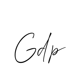 Design your own signature with our free online signature maker. With this signature software, you can create a handwritten (Allison_Script) signature for name Gdp. Gdp signature style 2 images and pictures png