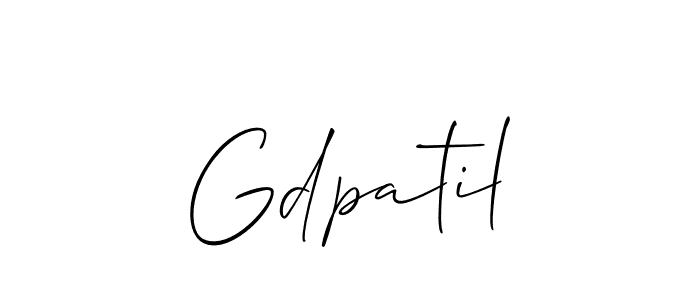 Create a beautiful signature design for name Gdpatil. With this signature (Allison_Script) fonts, you can make a handwritten signature for free. Gdpatil signature style 2 images and pictures png