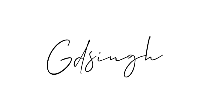 How to make Gdsingh signature? Allison_Script is a professional autograph style. Create handwritten signature for Gdsingh name. Gdsingh signature style 2 images and pictures png