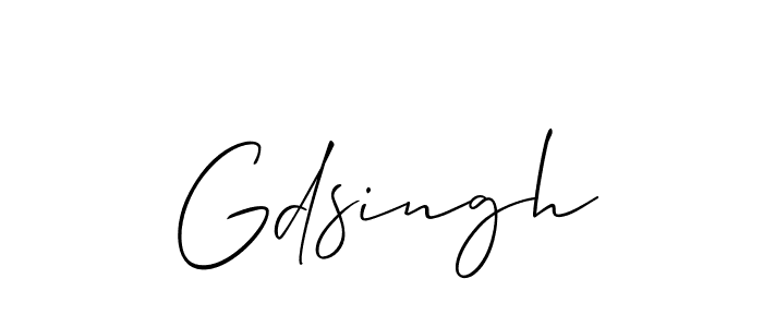 The best way (Allison_Script) to make a short signature is to pick only two or three words in your name. The name Gdsingh include a total of six letters. For converting this name. Gdsingh signature style 2 images and pictures png