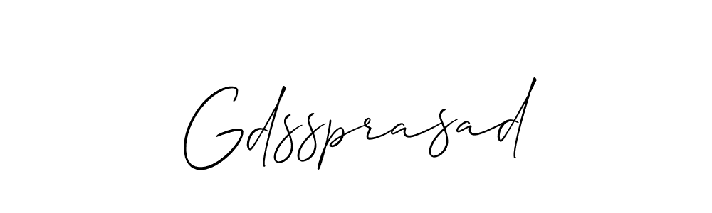 Use a signature maker to create a handwritten signature online. With this signature software, you can design (Allison_Script) your own signature for name Gdssprasad. Gdssprasad signature style 2 images and pictures png
