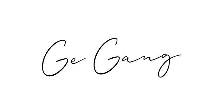 if you are searching for the best signature style for your name Ge Gang. so please give up your signature search. here we have designed multiple signature styles  using Allison_Script. Ge Gang signature style 2 images and pictures png