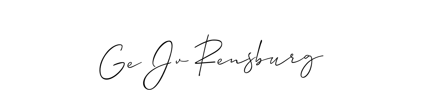 It looks lik you need a new signature style for name Ge Jv Rensburg. Design unique handwritten (Allison_Script) signature with our free signature maker in just a few clicks. Ge Jv Rensburg signature style 2 images and pictures png