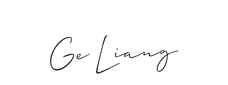 Use a signature maker to create a handwritten signature online. With this signature software, you can design (Allison_Script) your own signature for name Ge Liang. Ge Liang signature style 2 images and pictures png