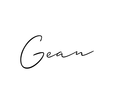 It looks lik you need a new signature style for name Gean. Design unique handwritten (Allison_Script) signature with our free signature maker in just a few clicks. Gean signature style 2 images and pictures png