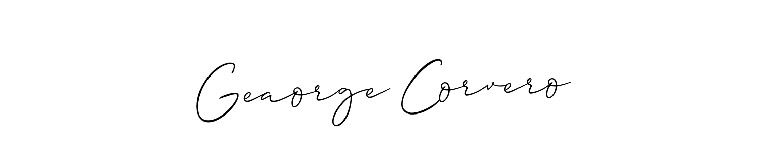 The best way (Allison_Script) to make a short signature is to pick only two or three words in your name. The name Geaorge Corvero include a total of six letters. For converting this name. Geaorge Corvero signature style 2 images and pictures png
