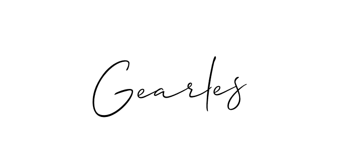 The best way (Allison_Script) to make a short signature is to pick only two or three words in your name. The name Gearles include a total of six letters. For converting this name. Gearles signature style 2 images and pictures png