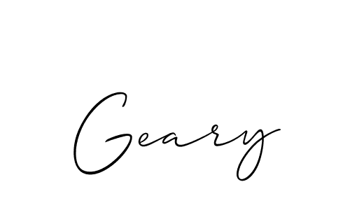 Create a beautiful signature design for name Geary. With this signature (Allison_Script) fonts, you can make a handwritten signature for free. Geary signature style 2 images and pictures png