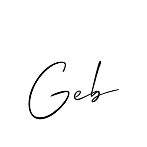 Also we have Geb name is the best signature style. Create professional handwritten signature collection using Allison_Script autograph style. Geb signature style 2 images and pictures png