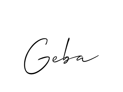 How to make Geba name signature. Use Allison_Script style for creating short signs online. This is the latest handwritten sign. Geba signature style 2 images and pictures png