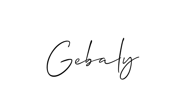 Design your own signature with our free online signature maker. With this signature software, you can create a handwritten (Allison_Script) signature for name Gebaly. Gebaly signature style 2 images and pictures png